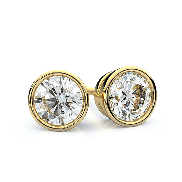18K White Gold Round Diamond Stud Earrings (4 ct. tw.)